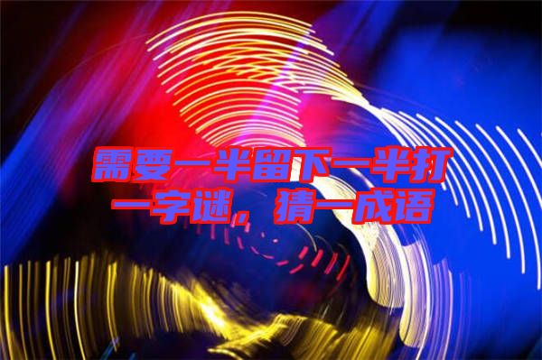 需要一半留下一半打一字謎，猜一成語