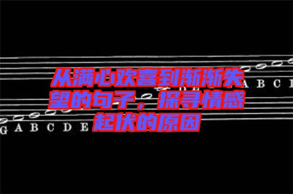 從滿心歡喜到漸漸失望的句子，探尋情感起伏的原因