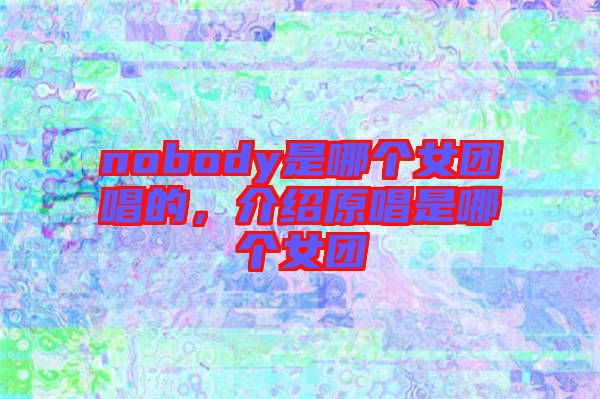 nobody是哪個(gè)女團(tuán)唱的，介紹原唱是哪個(gè)女團(tuán)