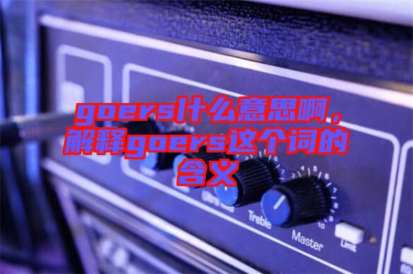 goers什么意思啊，解釋goers這個詞的含義
