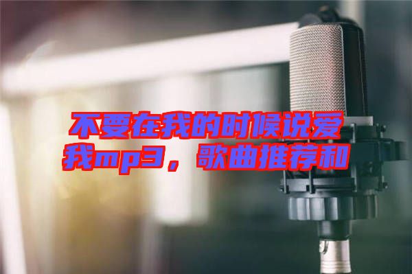 不要在我的時(shí)候說愛我mp3，歌曲推薦和