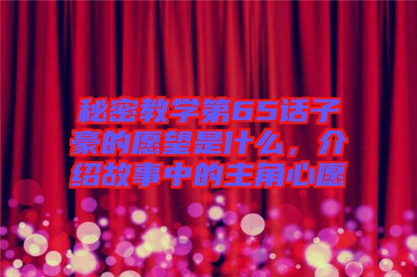 秘密教學(xué)第65話子豪的愿望是什么，介紹故事中的主角心愿