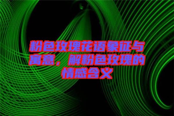 粉色玫瑰花語象征與寓意，解粉色玫瑰的情感含義