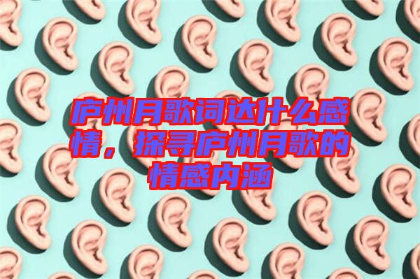 廬州月歌詞達(dá)什么感情，探尋廬州月歌的情感內(nèi)涵