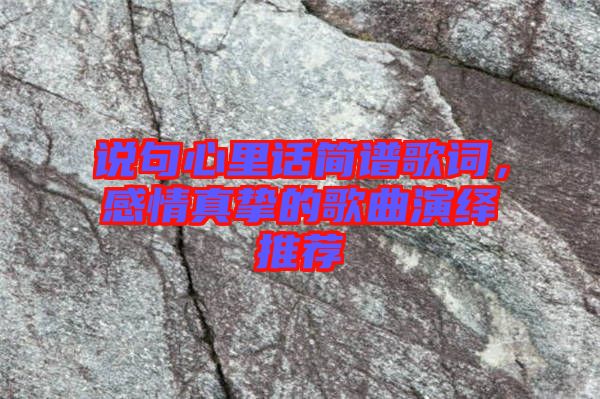 說句心里話簡譜歌詞，感情真摯的歌曲演繹推薦