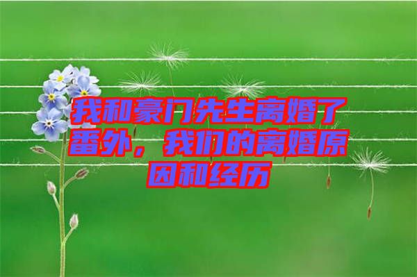 我和豪門(mén)先生離婚了番外，我們的離婚原因和經(jīng)歷