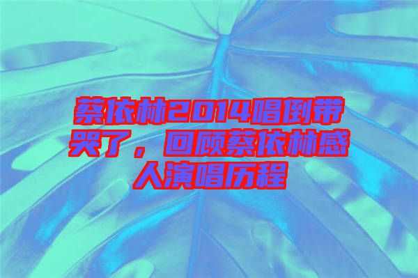 蔡依林2014唱倒帶哭了，回顧蔡依林感人演唱?dú)v程