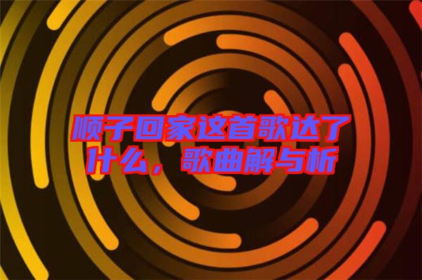 順子回家這首歌達了什么，歌曲解與析