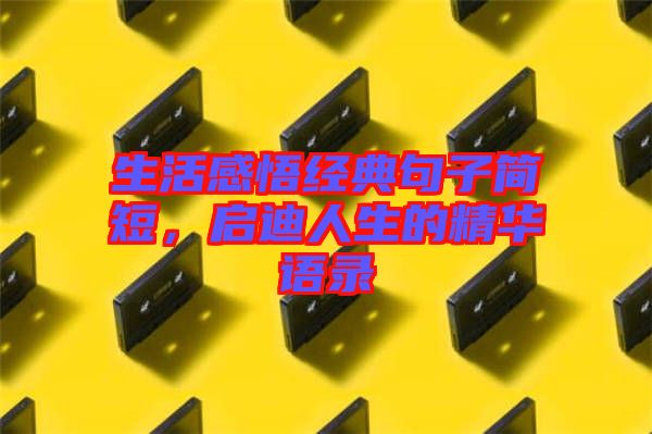 生活感悟經(jīng)典句子簡(jiǎn)短，啟迪人生的精華語(yǔ)錄