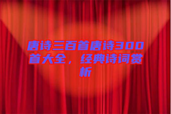 唐詩三百首唐詩300首大全，經(jīng)典詩詞賞析