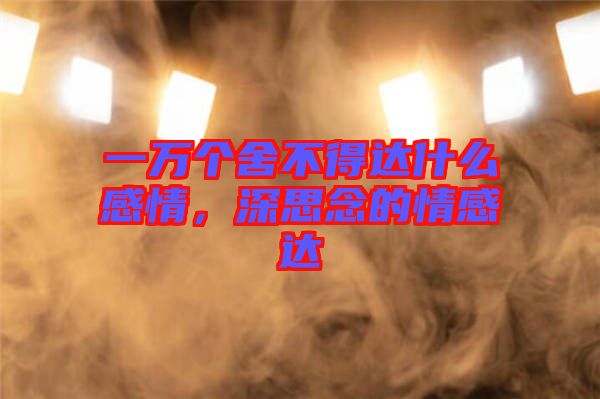 一萬個(gè)舍不得達(dá)什么感情，深思念的情感達(dá)