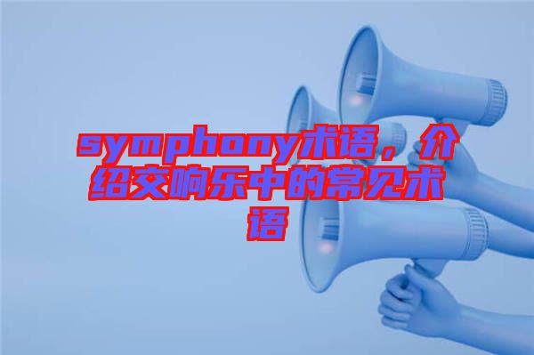 symphony術(shù)語(yǔ)，介紹交響樂(lè)中的常見術(shù)語(yǔ)