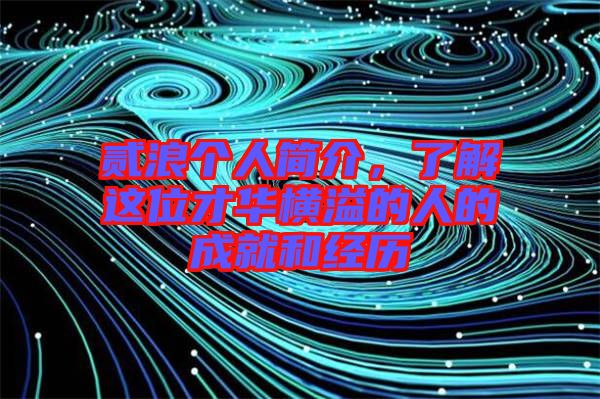 貳浪個人簡介，了解這位才華橫溢的人的成就和經(jīng)歷