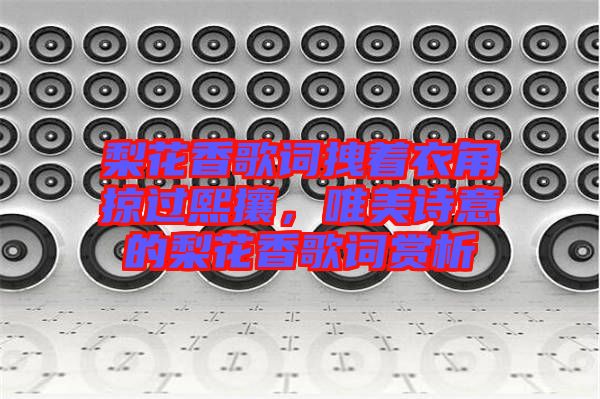 梨花香歌詞拽著衣角掠過熙攘，唯美詩意的梨花香歌詞賞析
