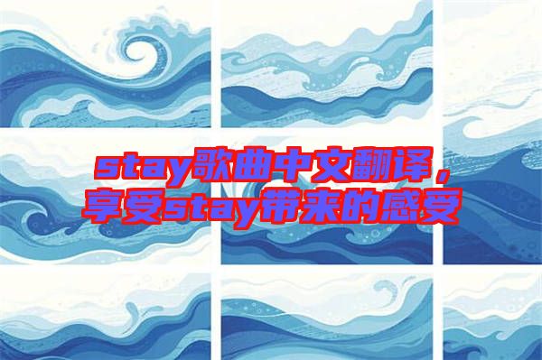 stay歌曲中文翻譯，享受stay帶來(lái)的感受