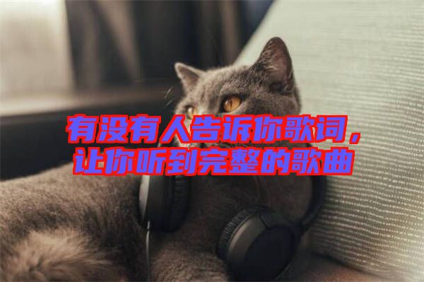 有沒(méi)有人告訴你歌詞，讓你聽(tīng)到完整的歌曲