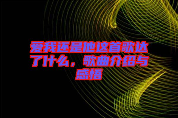 愛我還是他這首歌達(dá)了什么，歌曲介紹與感悟
