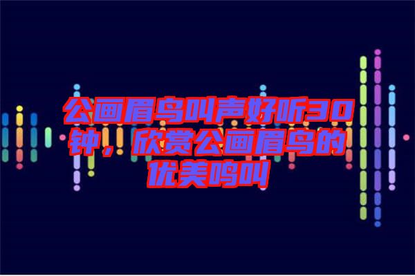公畫眉鳥叫聲好聽30鐘，欣賞公畫眉鳥的優(yōu)美鳴叫