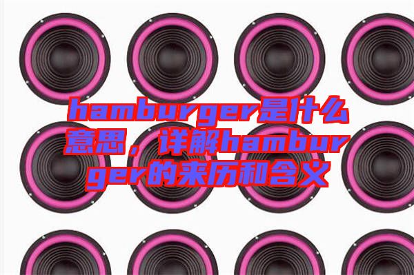 hamburger是什么意思，詳解hamburger的來歷和含義