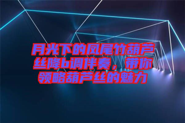 月光下的鳳尾竹葫蘆絲降b調(diào)伴奏，帶你領(lǐng)略葫蘆絲的魅力