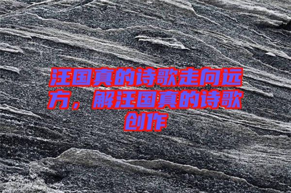 汪國真的詩歌走向遠方，解汪國真的詩歌創(chuàng)作