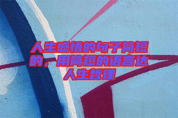 人生感悟的句子簡(jiǎn)短的，用簡(jiǎn)短的語(yǔ)言達(dá)人生哲理