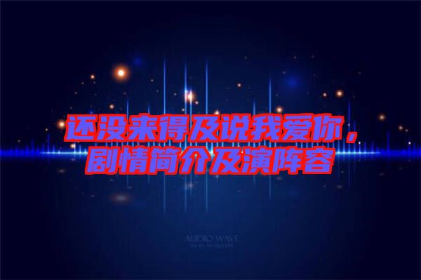 還沒來得及說我愛你，劇情簡介及演陣容