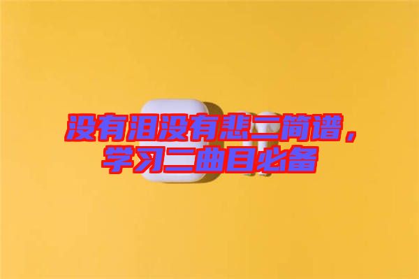 沒有淚沒有悲二簡(jiǎn)譜，學(xué)習(xí)二曲目必備