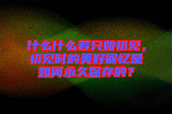 什么什么若只如初見，初見時的美好回憶是如何永久保存的？