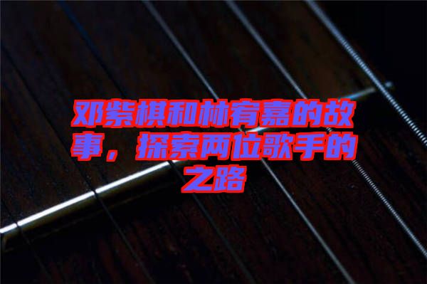 鄧紫棋和林宥嘉的故事，探索兩位歌手的之路