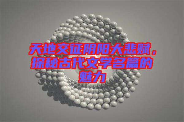 天地交征陰陽大悲賦，探秘古代文學(xué)名篇的魅力