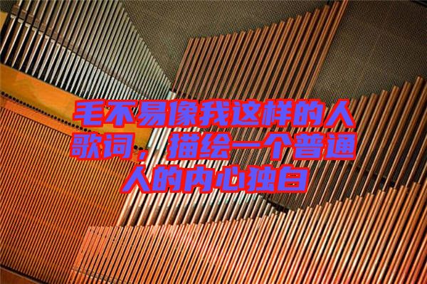 毛不易像我這樣的人歌詞，描繪一個(gè)普通人的內(nèi)心獨(dú)白