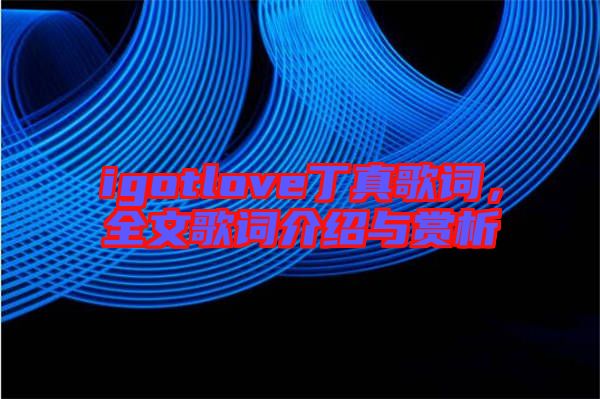 igotlove丁真歌詞，全文歌詞介紹與賞析
