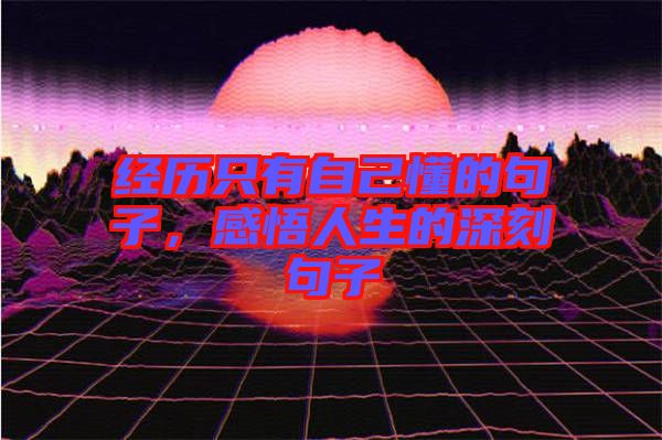 經(jīng)歷只有自己懂的句子，感悟人生的深刻句子