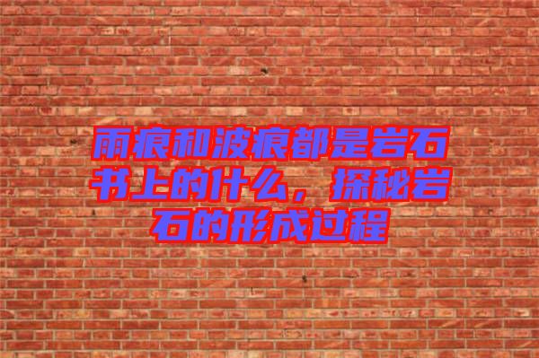 雨痕和波痕都是巖石書上的什么，探秘巖石的形成過程