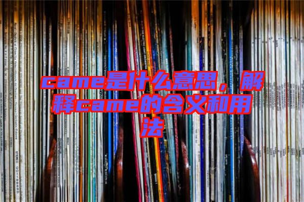 came是什么意思，解釋came的含義和用法