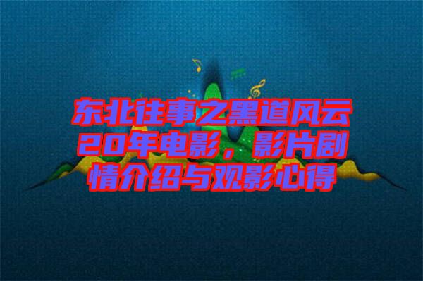 東北往事之黑道風云20年電影，影片劇情介紹與觀影心得