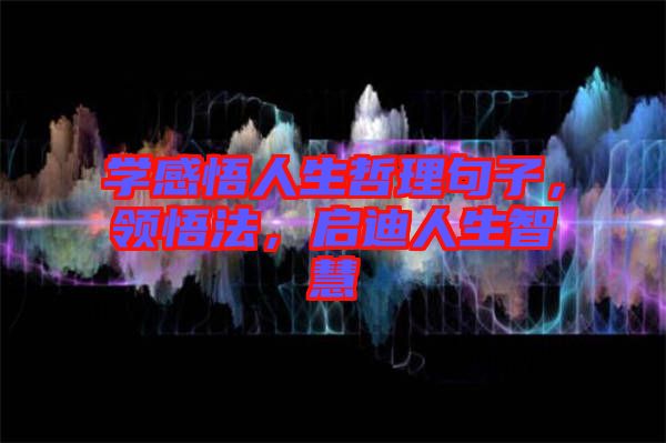 學(xué)感悟人生哲理句子，領(lǐng)悟法，啟迪人生智慧