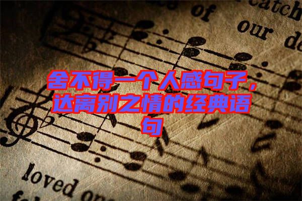 舍不得一個人感句子，達離別之情的經(jīng)典語句
