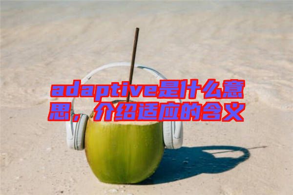 adaptive是什么意思，介紹適應的含義