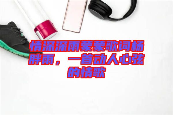 情深深雨蒙蒙歌詞楊胖雨，一首動人心弦的情歌