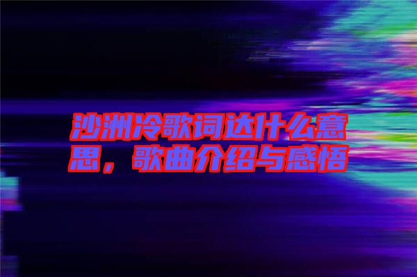 沙洲冷歌詞達(dá)什么意思，歌曲介紹與感悟