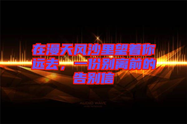 在漫天風沙里望著你遠去，一份別離前的告別信