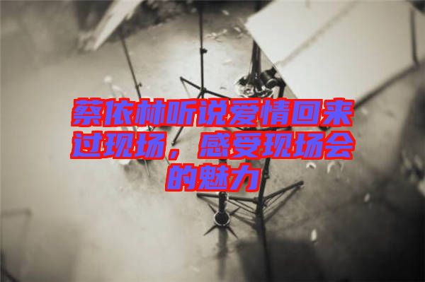 蔡依林聽說愛情回來過現(xiàn)場，感受現(xiàn)場會(huì)的魅力