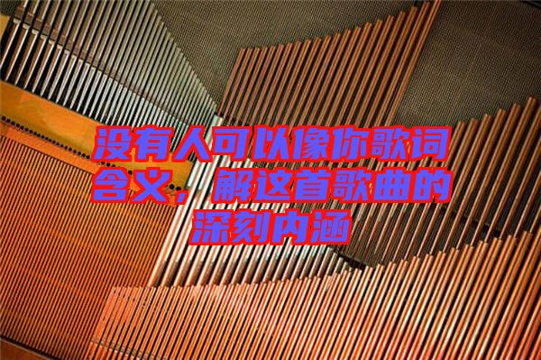 沒(méi)有人可以像你歌詞含義，解這首歌曲的深刻內(nèi)涵