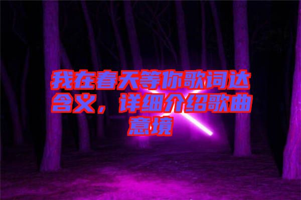 我在春天等你歌詞達(dá)含義，詳細(xì)介紹歌曲意境