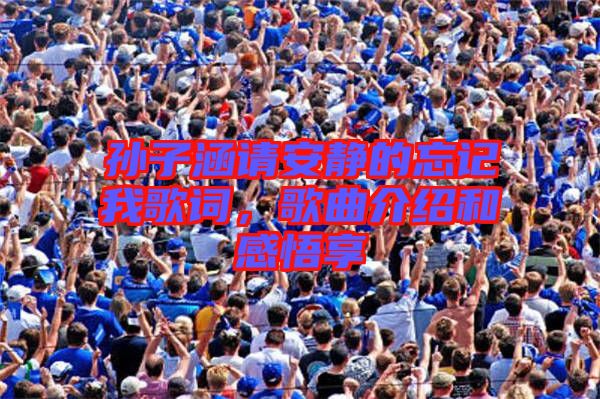 孫子涵請安靜的忘記我歌詞，歌曲介紹和感悟享