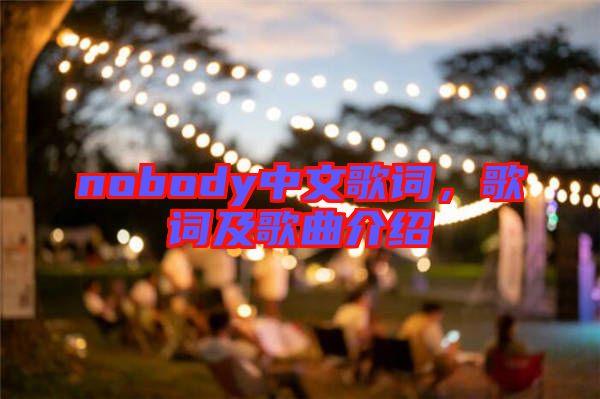 nobody中文歌詞，歌詞及歌曲介紹