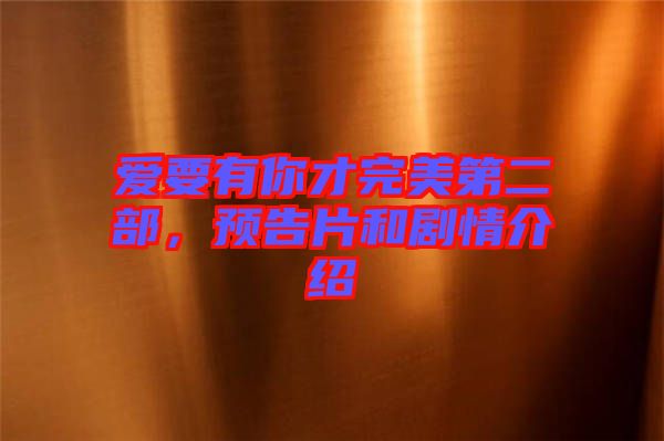 愛要有你才完美第二部，預(yù)告片和劇情介紹