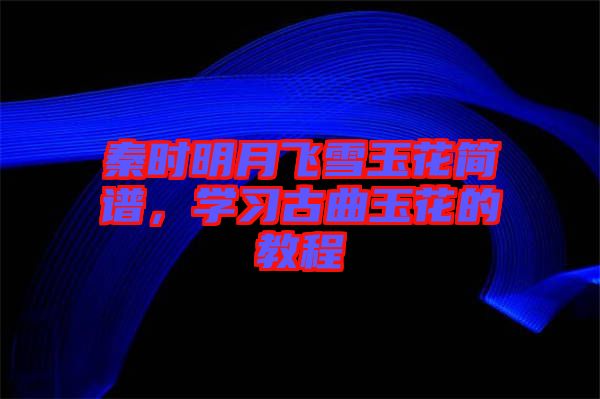 秦時明月飛雪玉花簡譜，學習古曲玉花的教程